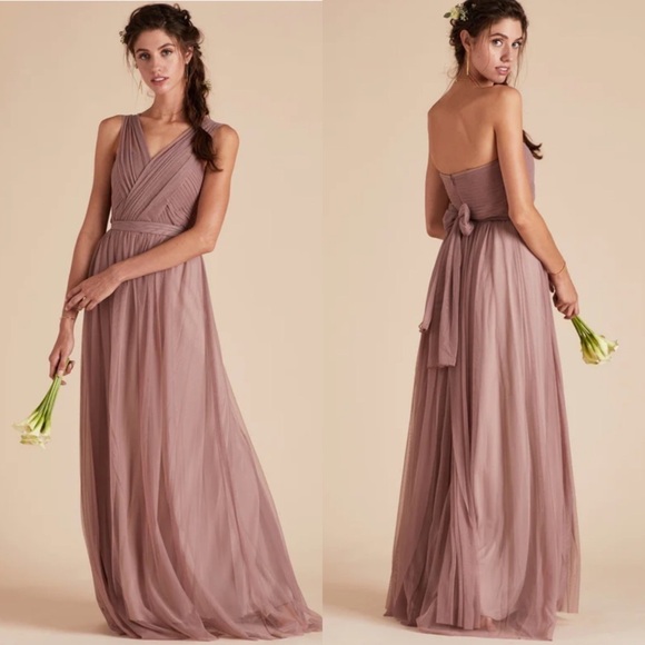 Birdy Grey Dresses & Skirts - Birdy Grey Christina Sandy Mauve Convertible Tulle Dress Medium Bridesmaid Prom